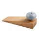 Light Grey Round Ceramic Wooden Door Stopper